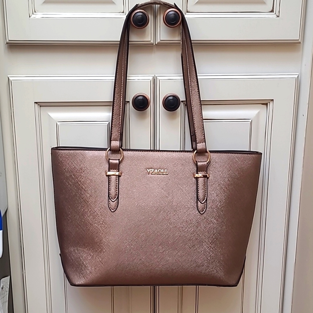 YZAOLL Gold Copper Stand-up Purse